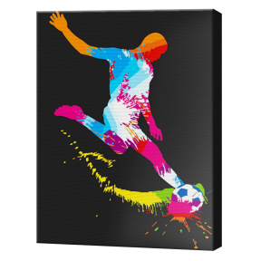 Fotbal. Pop-art, 30x40cm, pictură pe numere