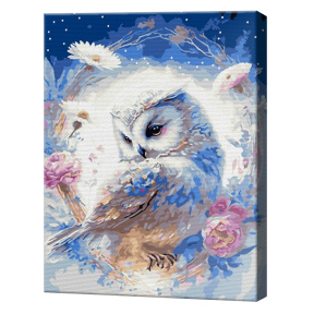 Снежная совушка, 30х40 см, картина по номерам