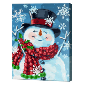 Счастливый снеговик, 30х40 см, картина по номерам