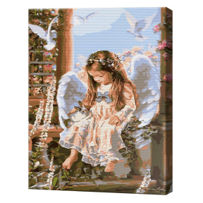 Малышка ангел, 30х40 см, картина по номерам