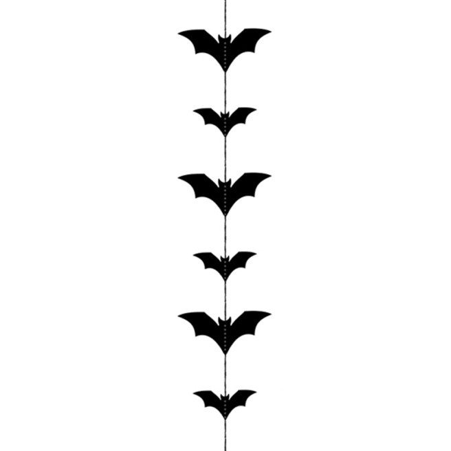 Ghirlandă din hârtie, Liliac, neagră, 1.5 m