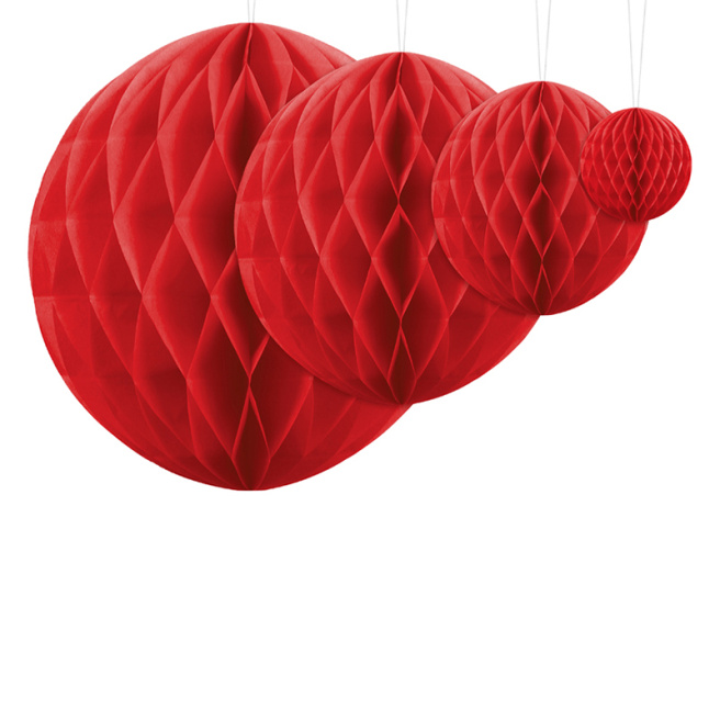 Decorațiune de hârtie Sferă, roșu, 10 cm