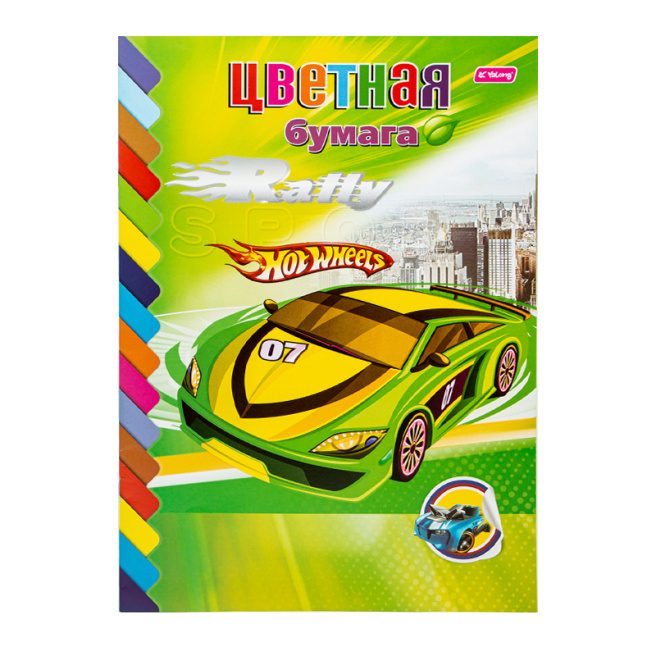 Набор цветной бумаги А4 2-стор, 12л, Hot Wheels