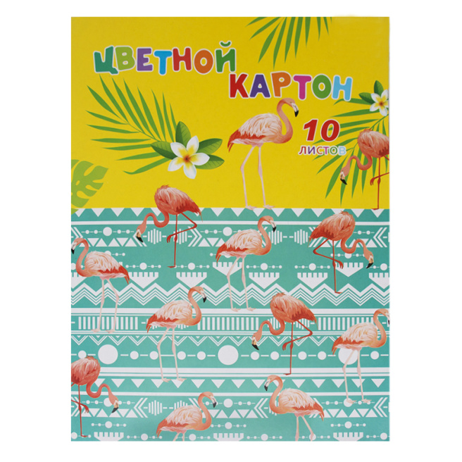 Set carton colorat 10 foi, Flamingo