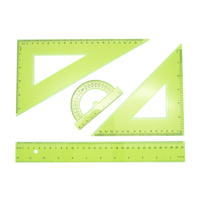 Set de rigle din plastic 4 elemente (rigla 30cm)