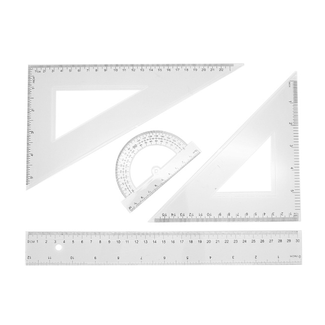 Set de rigle din plastic 4 elemente (rigla 30cm)