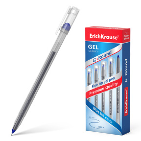 Pix cu gel ErichKrause 0,5 mm G-ROUND, albastru