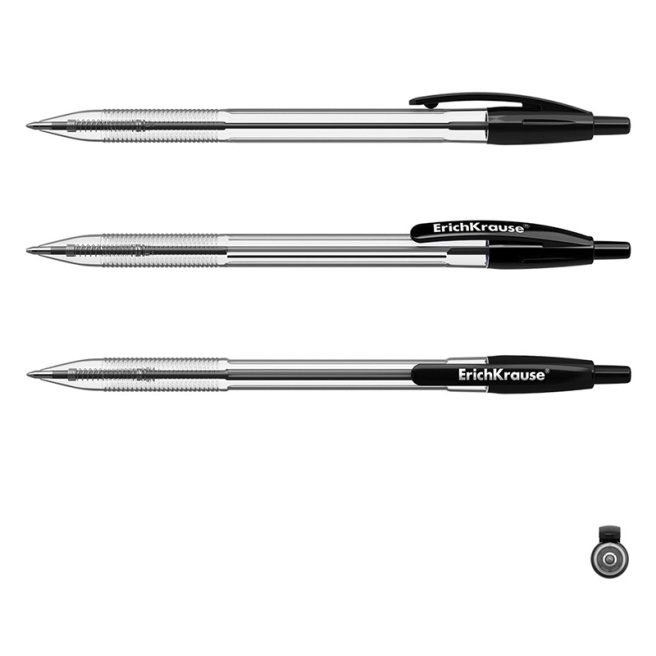 Pix bilă cu buton ErichKrause 1.0 mm R-301 Classic Matic, negru