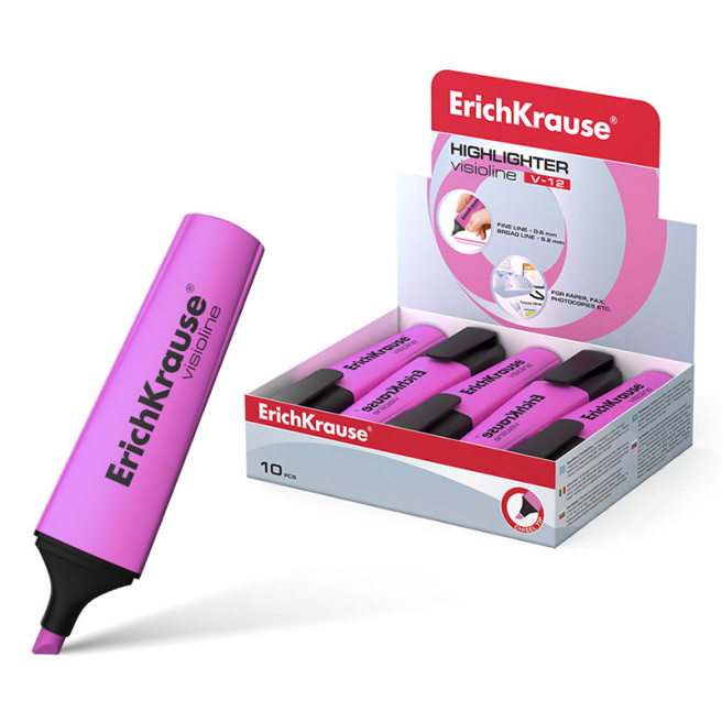 Textmarker ErichKrause V-12, roz