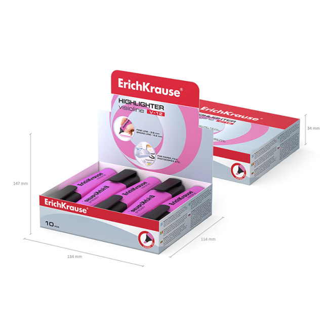 Textmarker ErichKrause V-12, roz