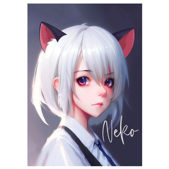 Тетрадь A5 40л. Евро клетка MESHU "Neko"