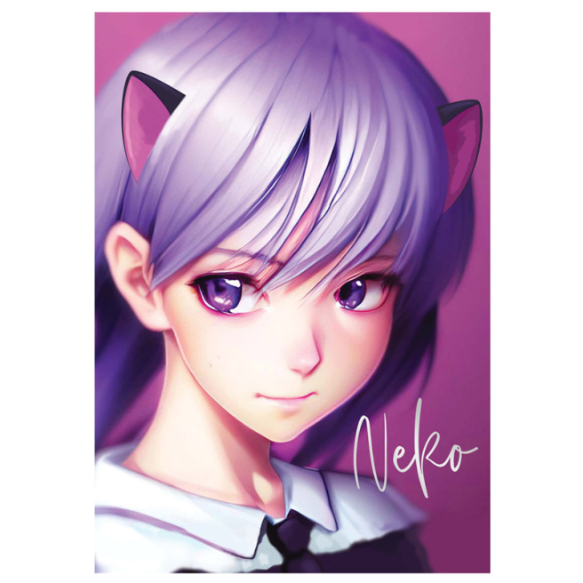Тетрадь A5 40л. Евро клетка MESHU "Neko"