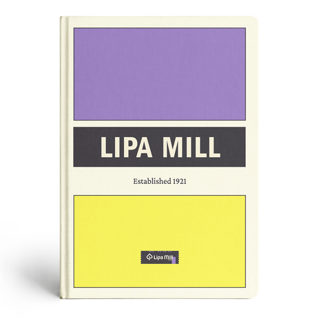 Caiet A4 96 foi pătrățele Mar-Mar copertă tare Basic Lipa Mill violet/galben