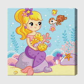 Sirenă blondă 20х20 cm, pictură pe numere