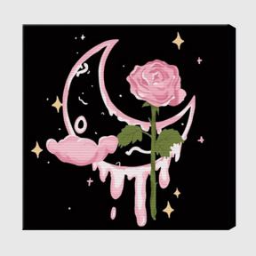 Lună și trandafir 20х20 cm, pictură pe numere