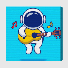 Cosmonaut muzicant 20х20 cm, pictură pe numere