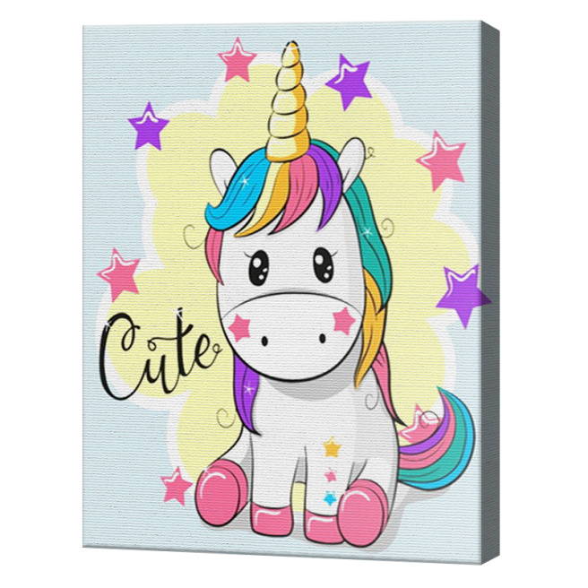 Unicorn printre stele 20х30 cm, pictură pe numere