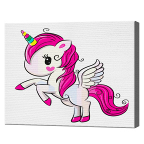 Unicorn cute 20х30 cm, pictură pe numere