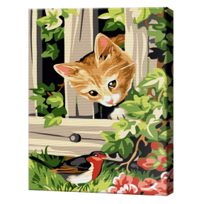 Motanaș curios 20х30 cm, pictură pe numere