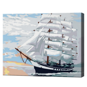 Фрегат 20х30 см, картина по номерам
