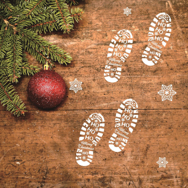 Sablon pentru creatie Urmele lui Santa, 30,5*15,5 cm