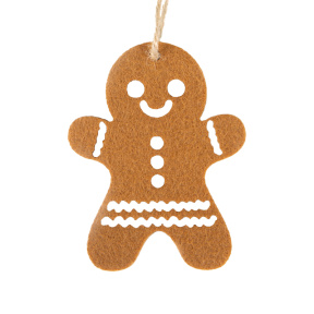 Decor din fetru cu pandantiv, Gingerbread Man