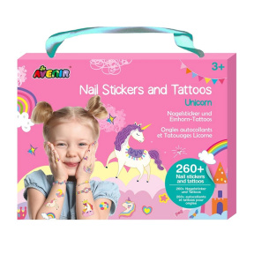 Set tatuaje și stickere pentru unghii: Unicorni