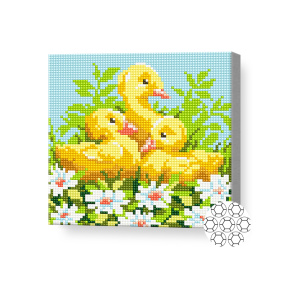 Алмазная мозаика 20x20 см Утята