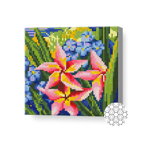Алмазная мозаика 20x20 см Экзотические цветы