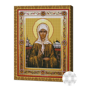 Икона Матронушки 40x50 см, алмазная мозаика квадратная