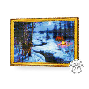 Mozaic cu diamante 30x40 cm. Pârăul din pădure