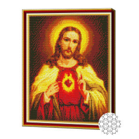 Mozaic cu diamante 30x40 cm. Inima Sfântă a lui Isus