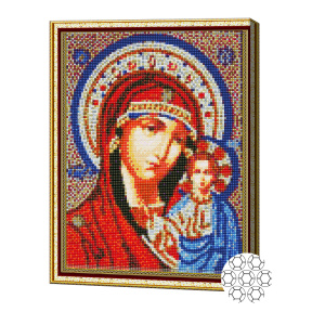 Mozaic cu diamante 30x40 cm. Icoana Măicii Domnului din Kazan