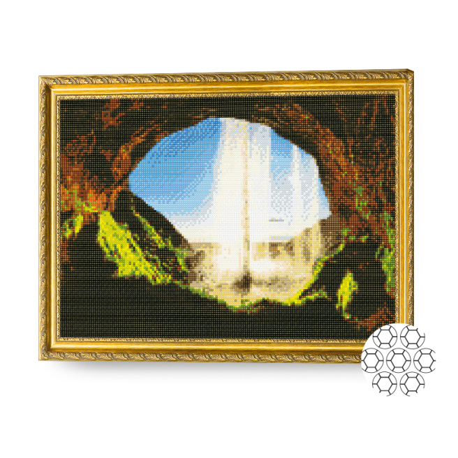 Алмазная мозаика 40x50 см. Водопад