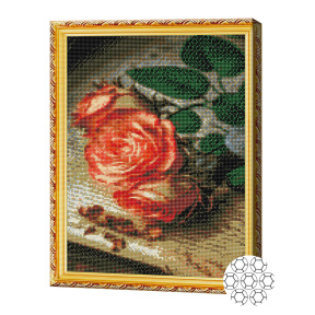 Алмазная мозаика 40x50 см. Розы на книге