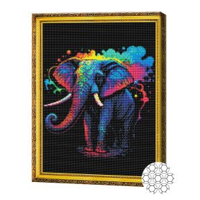 Алмазная мозаика 40x50 см. Разноцветный слон