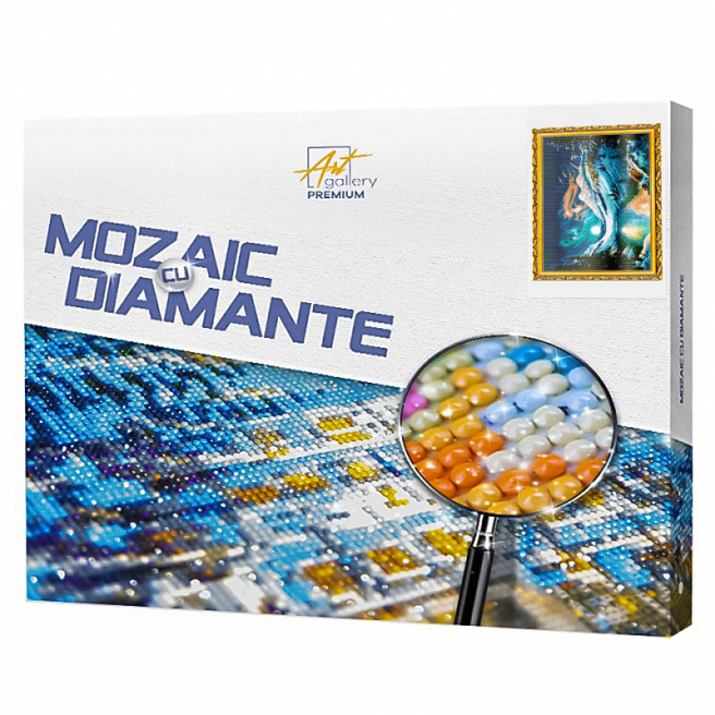 Mozaic cu diamante 40x50 cm. Aurora boreală în munți