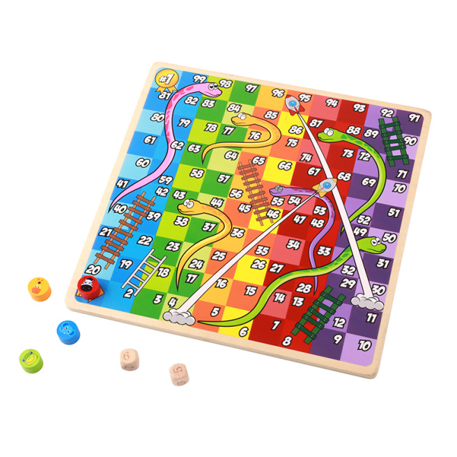 Деревянные Игры 2 в 1 Ludo Snakes