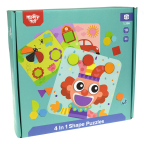 Puzzle din lemn 4 în 1, Tooky Toy