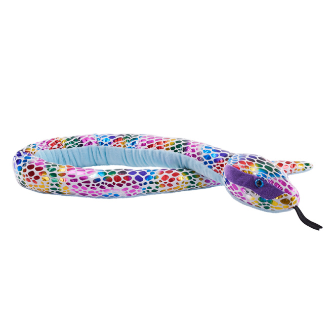 Jucărie textilă Snakesss Șarpele Curcubeu, 135 cm, Wild Republic