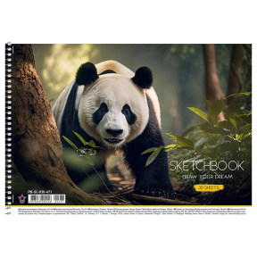 Album pentru desen cu spirală A4 PANDA/ZEBRA/GIRAFFE 30 foi, 100 g/m2