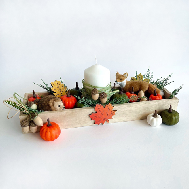 Decor pentru creativitate, ghinde cu pompoane, Mix. 16 Buc