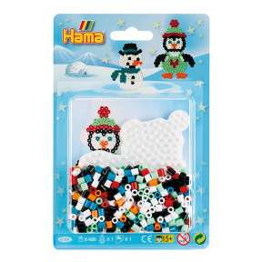Hama Set blister S Pinguin și om de zăpadă (450el.)