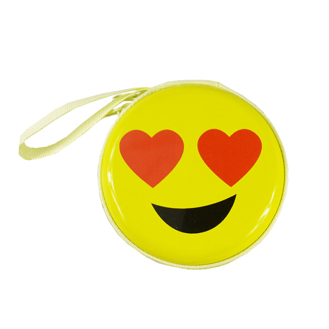 Кошелечек - чехол на молнии, круглый, Emoji in love