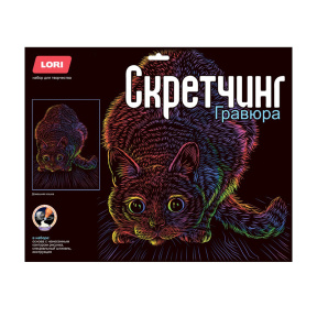 Скретчинг 30*40см Неоновые животные. Классика "Домашняя кошка"