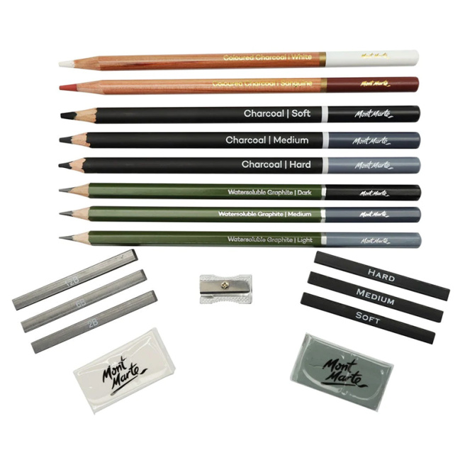 Set pentru desen Sketch & Draw, Dry Media, 17 un.