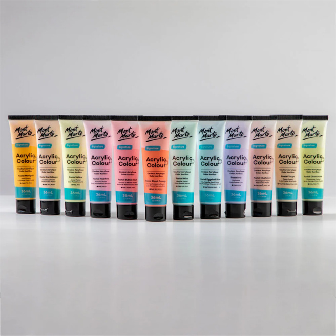 Set vopsele acrilice Pastel Colors 12 bucăți x 36 ml