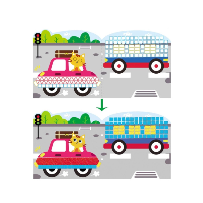Set de aplicații Avenir mozaic pentru creativitate - Transport, 600 elemente