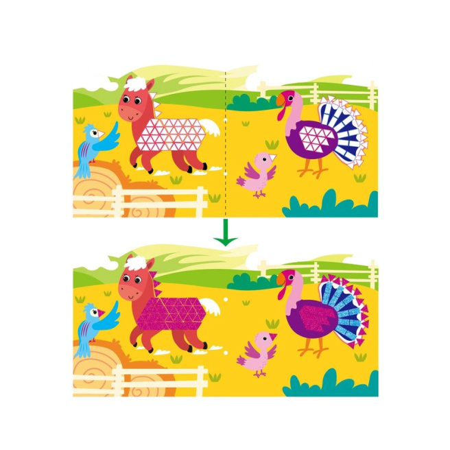 Set de aplicații Avenir mozaic pentru creativitate - „Animale de fermă”, 600 elemente