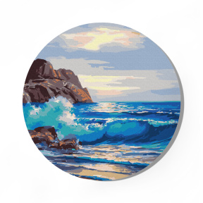 Pictură pe numere rotundă d40. Dimineața la mare